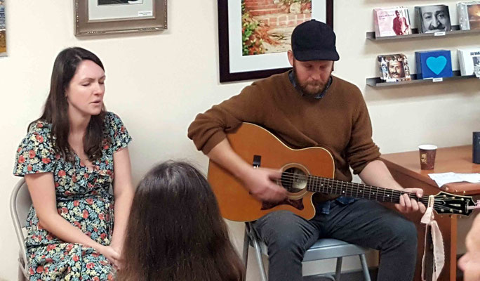 Jacob singing with his wife Liz