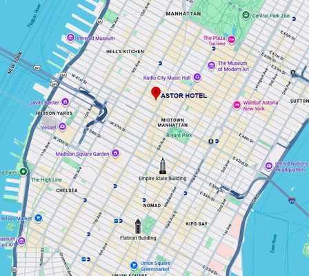 Astor Hotel location in New York City, prior to being demolished.
