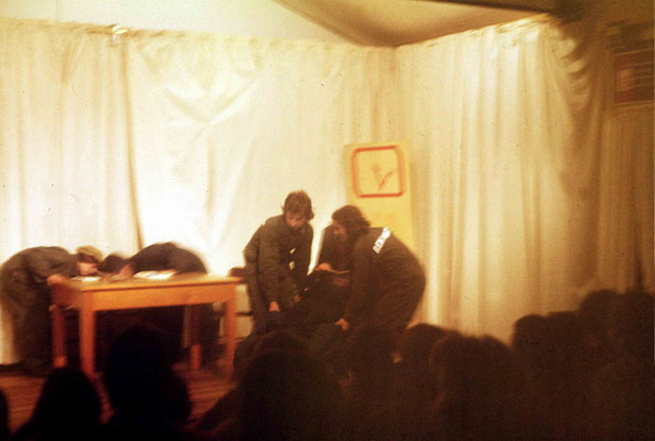 "The Removalists" play - Tony Zois & George McGahey lifting Chris