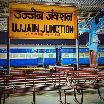 Ujjain Railway Station sign