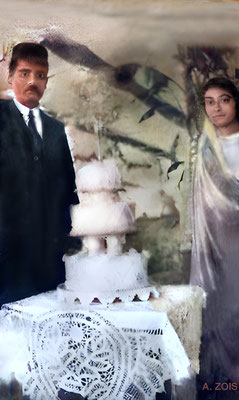 Freiny & Rustom on their wedding day. Image rendition by Anthony Zois.
