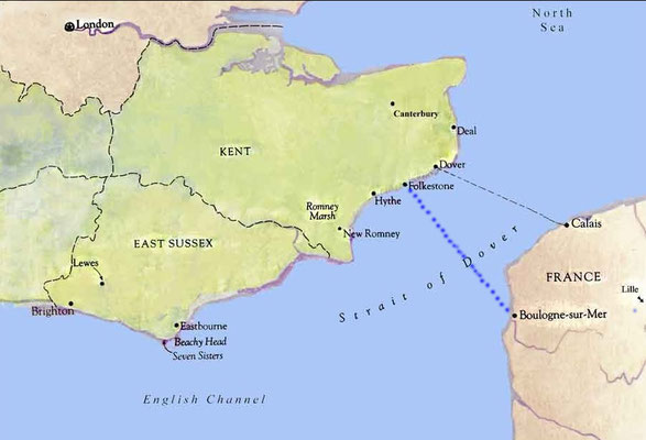 Folkestone ferry routes to France.
