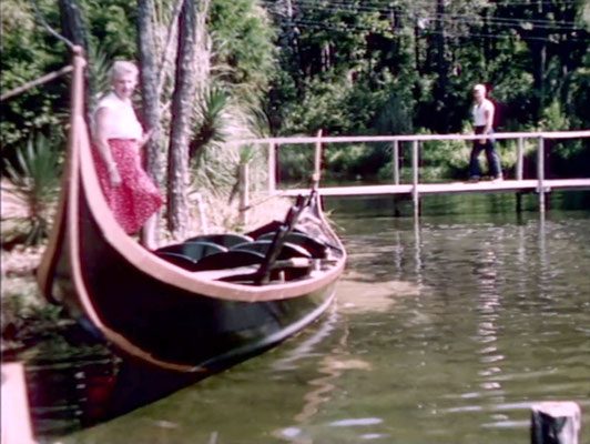 1956 ; Meher Center, Myrtle Beach, SC. ; The gondola on the Center's Long Lake. The images were captured by Anthony Zois from a film by Sufism Reoriented.