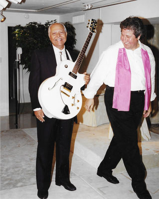 Bhau having a happy moment with Mischa Rutenberg in the USA