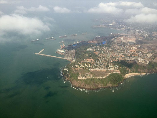 Aerial view of Marmagao Harbour