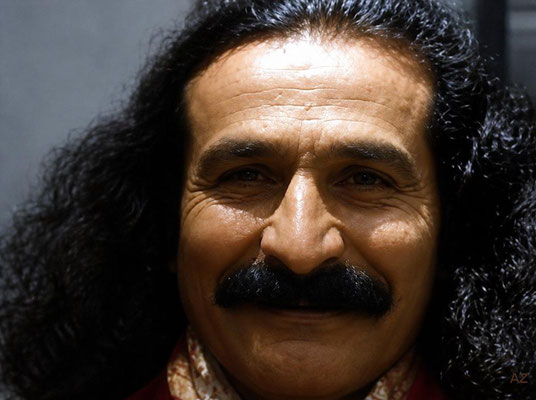 1932 : Meher Baba in London. Image rendition by Anthony Zois. BP