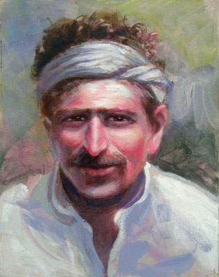 2000 -#4 ; At Upasni's - Oil - 14"x11"