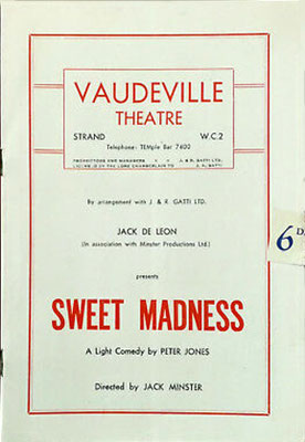 Sweet Madness by Peter Jones - Vaudeville Theatre Programme