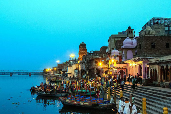 Ghats on the Yumana River in Mathura.