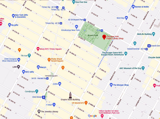 New York Public Library on 42nd Street, New York City - Map 2