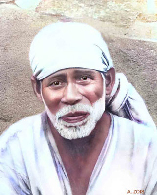 Perfect Master Sai Baba. Image rendition by Anthony Zois.