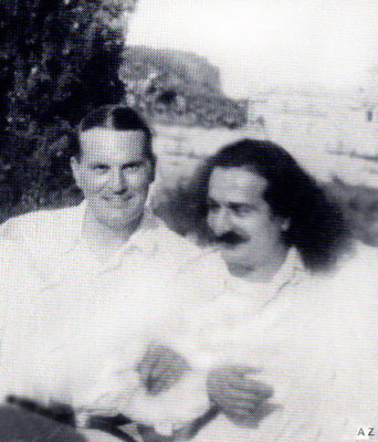 Herbert Davy with Meher Baba in Portofino, 1933