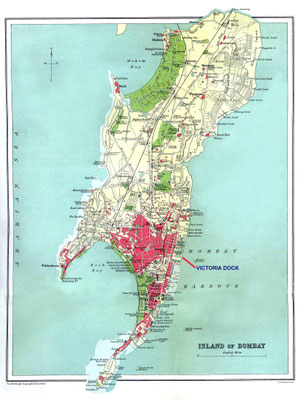 1920s Bombay map, India
