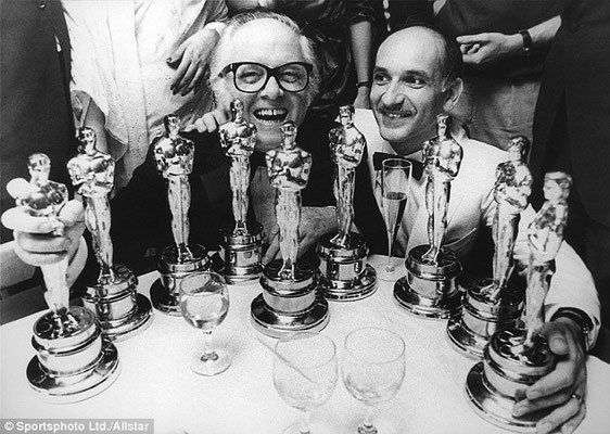 Sir Richard Attenborough & Ben Kinsley with all the Acadamy Awards awarded