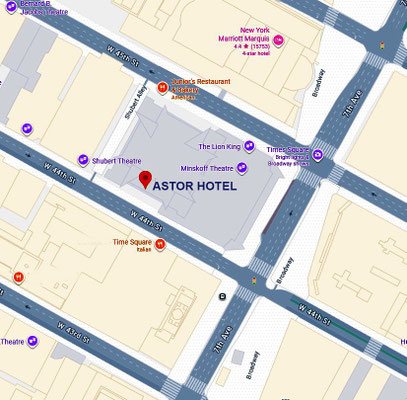 Astor Hotel location in New York City, prior to being demolished.