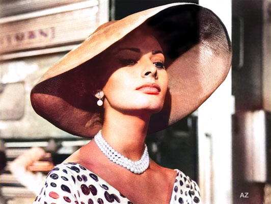 Sofia Loren. Image colourized by Anthony Zois.