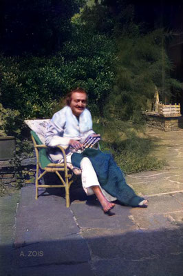 1952 - Meher Baba recuperating at the Merten's home, Locarno, Switzerland.   Image rendered by Anthony Zois.
