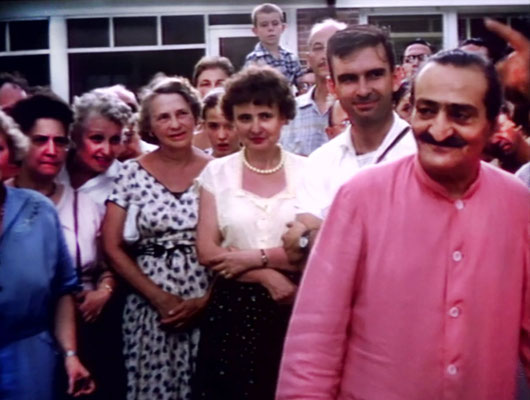 1956 ; Meher Center, Myrtle Beach, SC. ; Meher Baba in the Meher Abode compound.  The images were captured by Anthony Zois from a film by Sufism Reoriented.