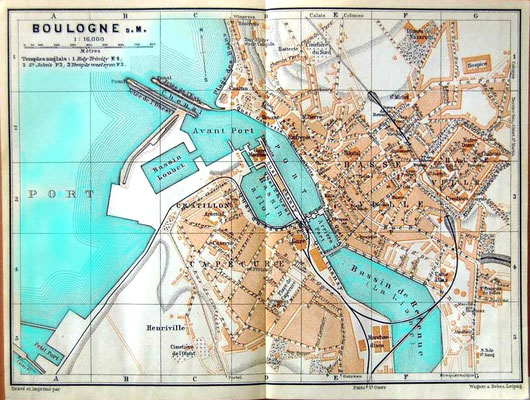 Map of the Port of Boulonge, France