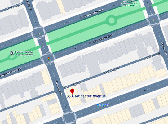Map : Then - 279 Newbury Avenue - (today ; 33 GloucesterAvenue)