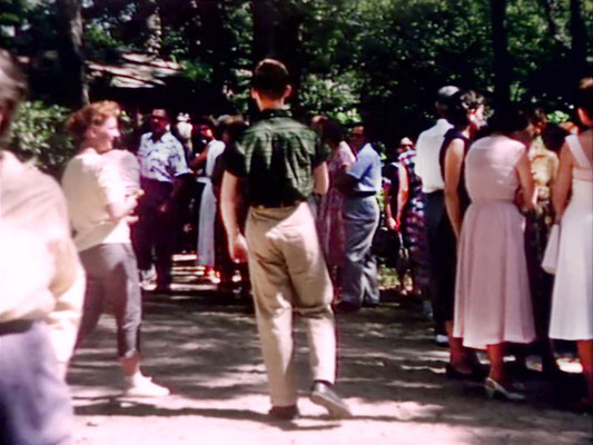 1956 ; Meher Center, Myrtle Beach, SC. 1956 ; Peter Saul & Bunty Kelly on the Center. The images were captured by Anthony Zois from a film by Sufism Reoriented.