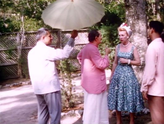 1956 ; Meher Center, Myrtle Beach, SC. 1956 ; Baba instructing Marion who was the organizer for his visit. The images were captured by Anthony Zois from a film by Sufism Reoriented.