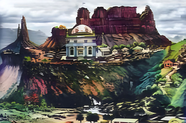 Artistic depiction of the Tomb of Malang Shah