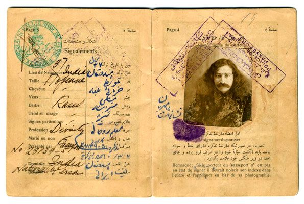Meher Baba's 1931 Persian passport
