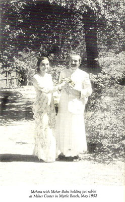 LM p3782 ; Meher Baba & Mehera at the Meher Spiritual Centre, Myrtle Beach ,S.C.,1952