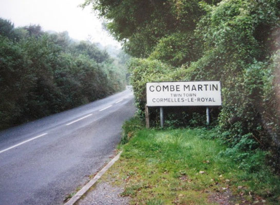 The road approaching Combe Martin - 1995.  Photo taken by Eric Tepperman.