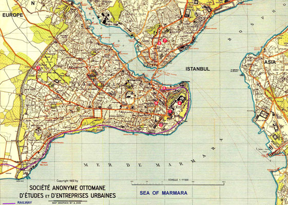 1930s Istanbul map.