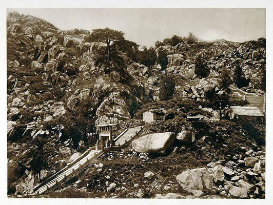 Mt. Tai - 1926 Sacred Mount Summit Stone Stairway Shantung, China