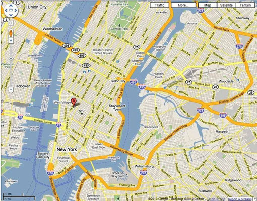Home location on Manhattan map
