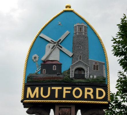Mutford Town-Sign, Suffolk, England