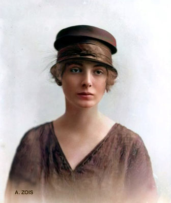 Jan. 1916 - B/W photo is in the National Portrait Gallery, London, England. Image rendition by Anthony Zois.