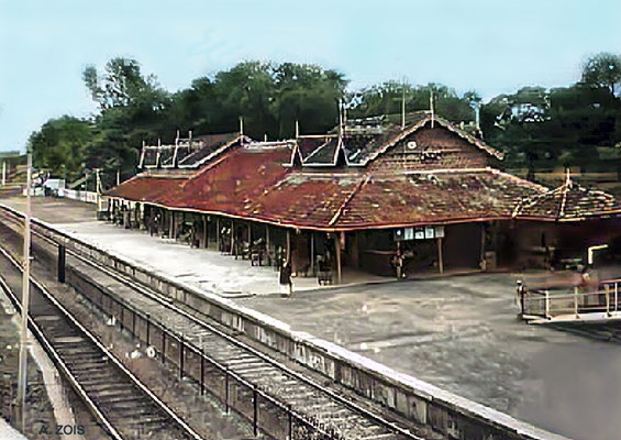 1930s Navsari Railway Station. Image rendition by Anthony Zois.