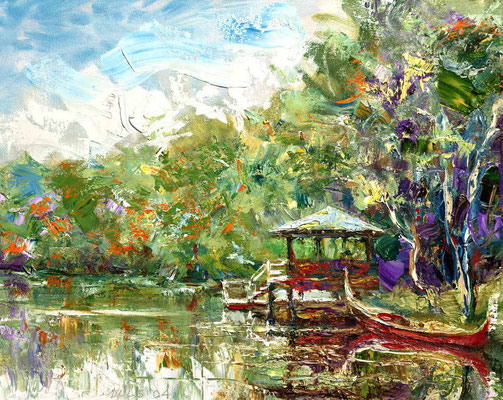 2004-9 ; The Boathouse in Spring - 12"x16"  - Courtesy of Joe & Elaine Miller