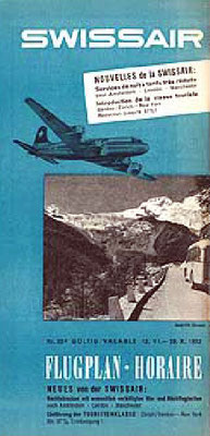 1952 Swissair timetables