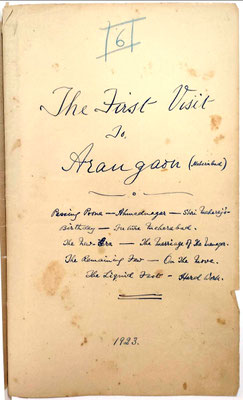 1923 : Ramjoo's Diary - Chapter heading; "The First visit to Arangaon"