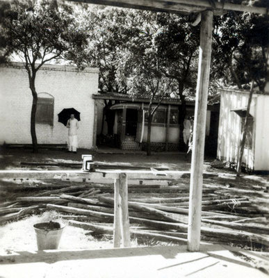 Baba inspecting completion of Manonash Cabin at Meherazad, India on 10 December, 1951. Courtesy of the Jessawala Collection - AMB Archives, Meherabad, India.