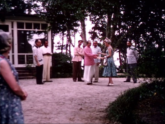 1956 ; Meher Center, Myrtle Beach, SC. 1956 ; Baba with Marion who was the organizer for his visit. The images were captured by Anthony Zois from a film by Sufism Reoriented.