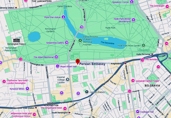 Persian (iranian) Embassy - London map