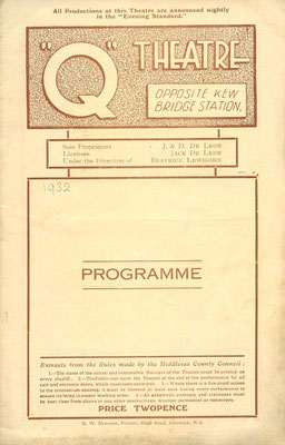 Q Theatre programme