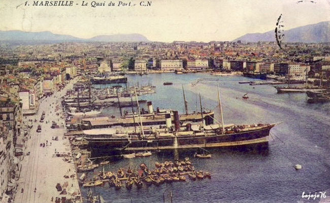 Marseilles port. Image coloured by A. Zois.