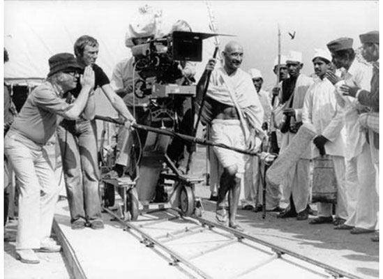 Sir Richard Attenborough directing Ben Kinsley during the making of the film