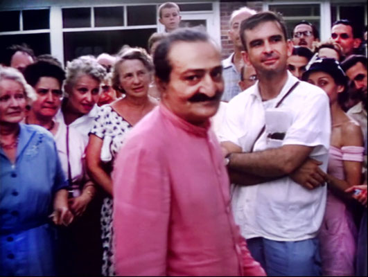 1956 ; Meher Center, Myrtle Beach, SC. ; Meher Baba in the Meher Abode compound.  The images were captured by Anthony Zois from a film by Sufism Reoriented.