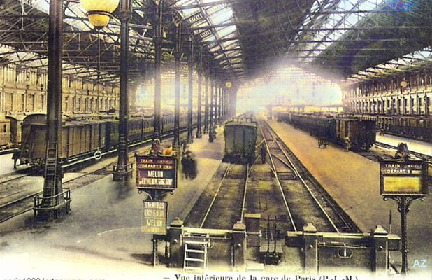 Paris Gare de Lyon Railway Station interior platforms. Image rendition by Anthony Zois.