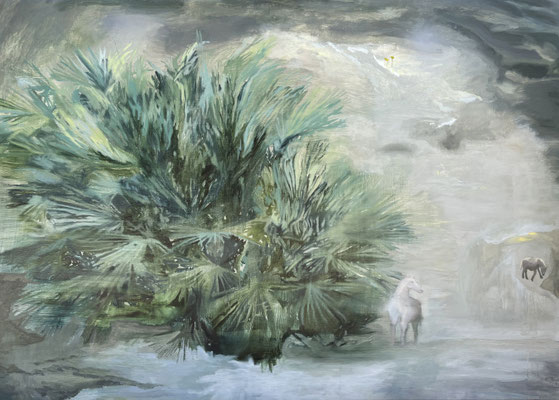 The Great Saint | tecnica mista su lino | 84x118x5 | 2025