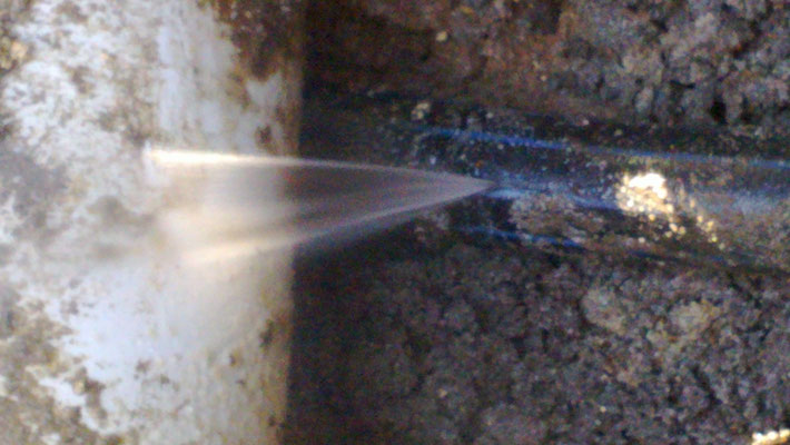 Burst water pipe.