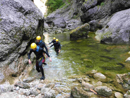 Canyoning Almbach Almbachklamm Burgau Bruggraben Klamm